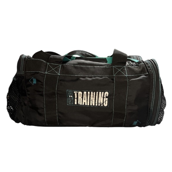 Vintage Nike Cross Training Duffel Bag Teal Black 90's Street Gym Shoulder Strap - Picture 3 of 16